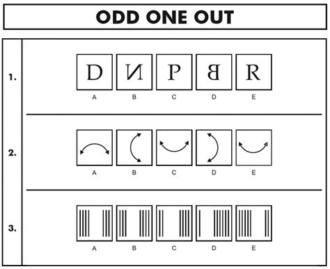 odd one out example|Non Verbal Reasoning : Odd One Out (Type 2) .